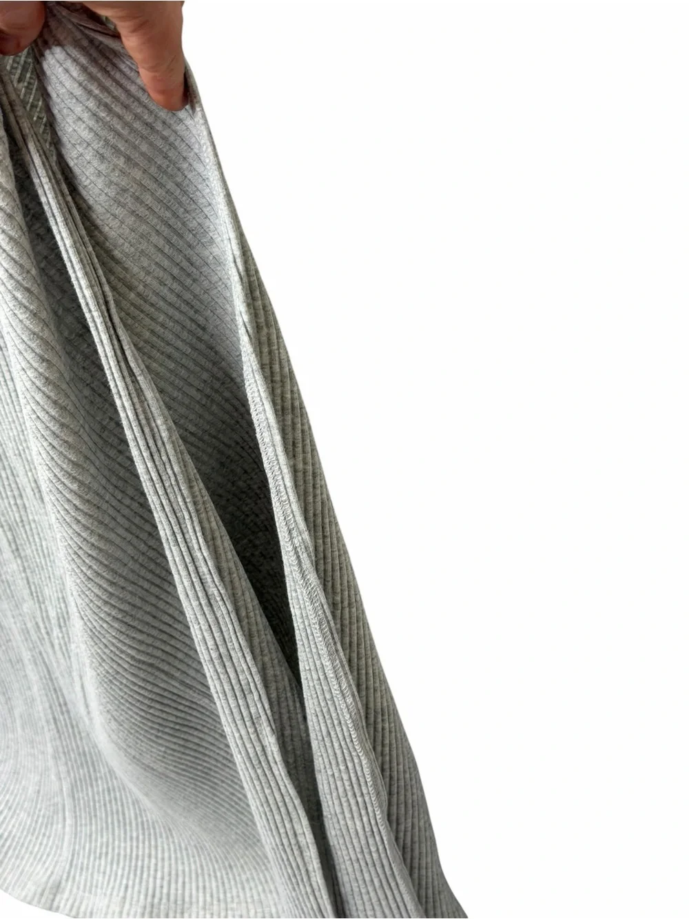 NWT Arie Ribbed Long Sleeve Scoop Neck Maxi Dress - Light Gray